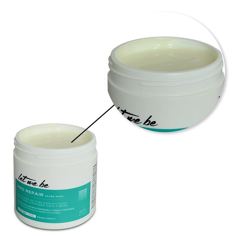 Let Me Be Smoothing Protein 1L/33.8fl.oz + Deep Repair Mask 500ml/16.90fl.oz Haircare Duo - Professional Strength Treatment and Mask - Image 5